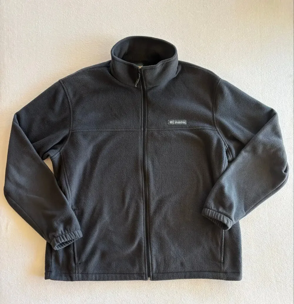 Columbia Full Zip Fleece Jacket Men’s XL Dark Gray Outdoors Warm Fall